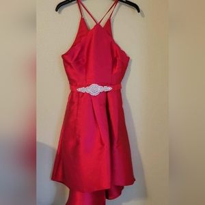 Junior women's size 3 hi low red gown